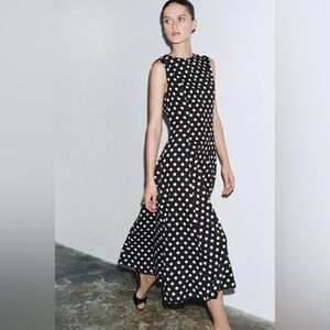 Zara Black and White Polka Dot Dress